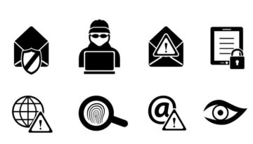 68744738 - cybersecurity, virus, malware and computer security icons